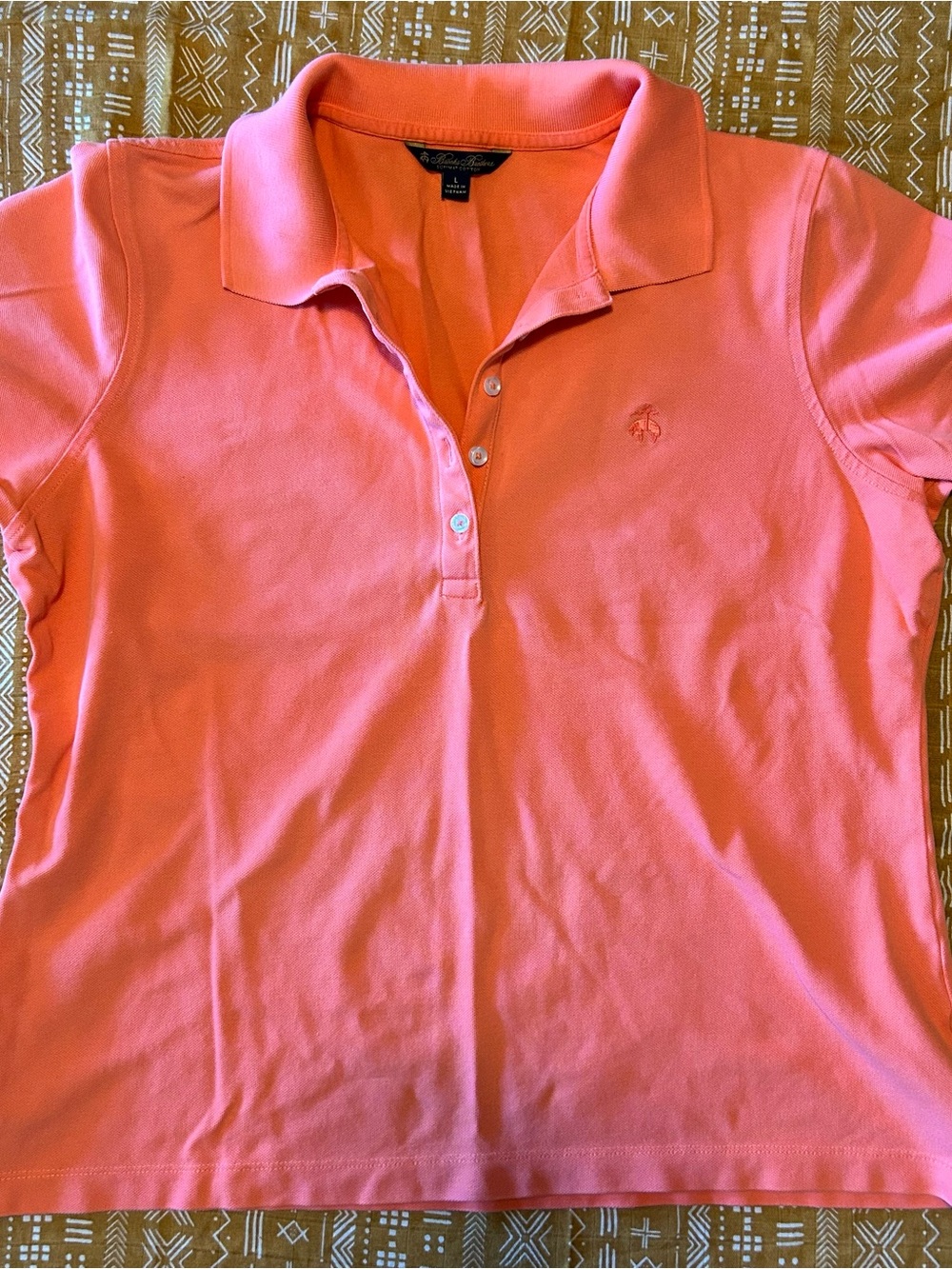 Brooks Brothers Coral Pink Women's Button-Down Polo
